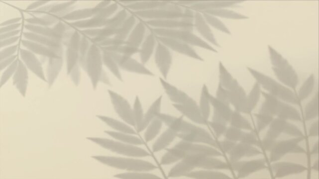 Luxury light overlay background with soft leaf shadow pattern beige wall for elegant nature spa decor and tranquil cosmetic product display calm minimal scene with warm beige tone and subtle luxury
