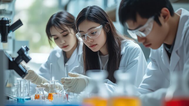 Researchers conduct experiments in a modern facility to develop new pharmaceutical compounds for medical advancement.
