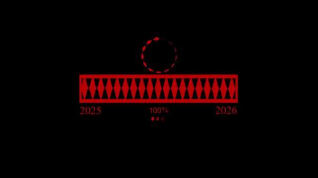 Minimalist progress bar between 2025 and 2026 animation