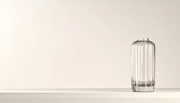 Glass vase standing posing creating minimal and elegant professional home decor interior advertising atmosphere generative AI