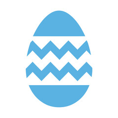 Fototapeta premium Blue Easter Egg with Chevron Pattern