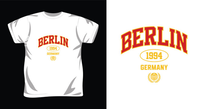 Berlin 1994 germany vintage university style emblem graphic.