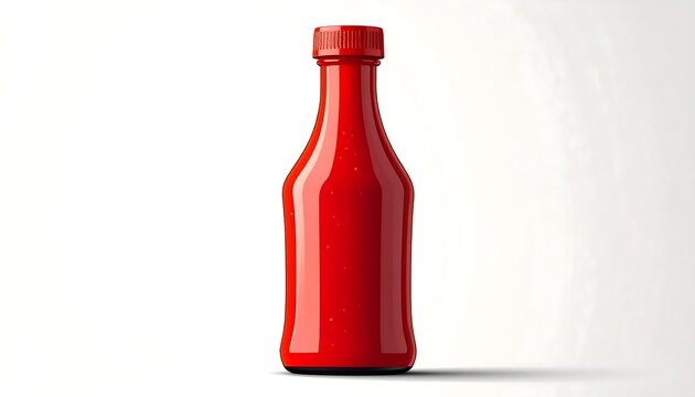 Elegant red wine bottle standing upright isolated.