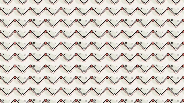 Hand Drawn Zig Zag Geometric Pattern Minimalist Organic Sketch Style Seamless Loop Background for Creative Projects and Motion Graphics