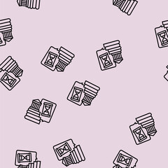 Fototapeta premium history school subject vector line seamless pattern history school subject sign illustration