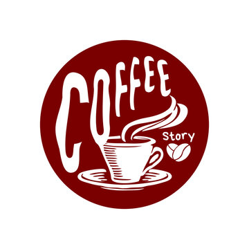 Black and White Illustration Coffee Shop Logo - 1