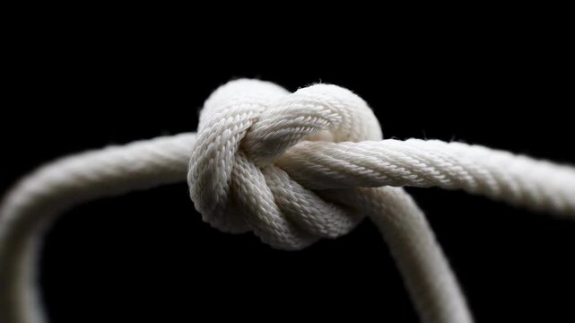 Tightening Rope Knot Symbolizing Anxiety and Emotional Tension