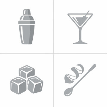 Set of four movie clapboard vector icons for cinema production, filmmaking, and video recording projects
