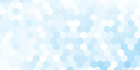 Abstract blue and white hexagon background. Futuristic digital hi-technology banner. Healthcare background. Vector © Berkah