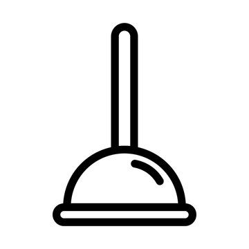 Toilet Rubber Plunger for Bathroom Pipe Unclogging Vector Icon