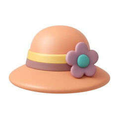 Fototapeta premium PNG Colorful hat with flower accent.