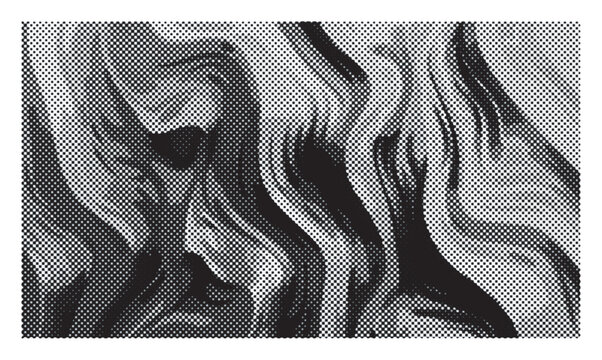 Monochrome halftone dot texture background. Vector stipple pattern for retro pop art design, comics style, or laser engraving