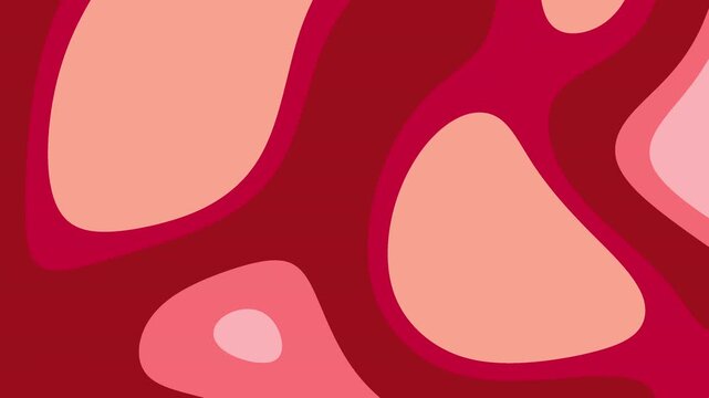 Abstract Red Fluid Shapes Motion Background Seamless Loop. This looping video features a dynamic, abstract motion graphic of fluid, organic shapes continuously morphing and flowing.
