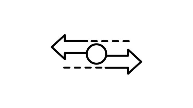 Minimal line icon of a circle with dashed arrows pointing both directions representing currency exchange cycle for professional creative use today