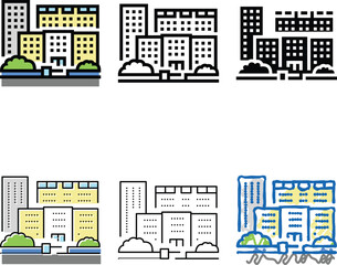 Fototapeta premium residential complex apartment building color icon vector. residential complex apartment looks building sign. isolated symbol