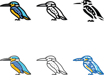 Fototapeta premium kingfisher bird exotic color designs icon vector. kingfisher bird exotic sign. isolated symbol