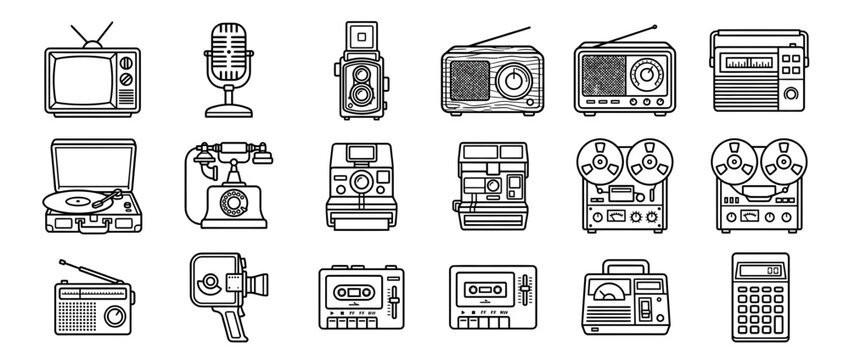 Vintage Technology Icons Collection