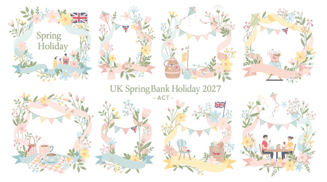 uk spring bank holiday floral frames