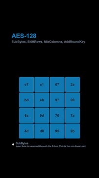 AES-128 Encryption Diagram Labeled Animated Overlay Alpha 4K Vertical 9x16 Light
