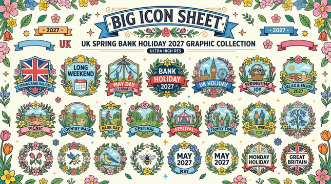 uk spring bank holiday 2027 graphic collection