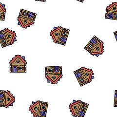 Obraz premium gingerbread house vector seamless pattern gingerbread house sign illustration