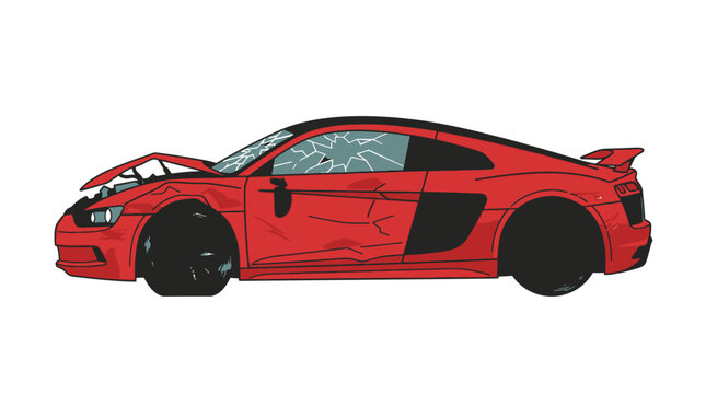 Red Sports Car Side.
