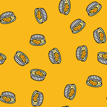 creme brulee sweet food vector seamless pattern creme brulee sweet food sign illustration