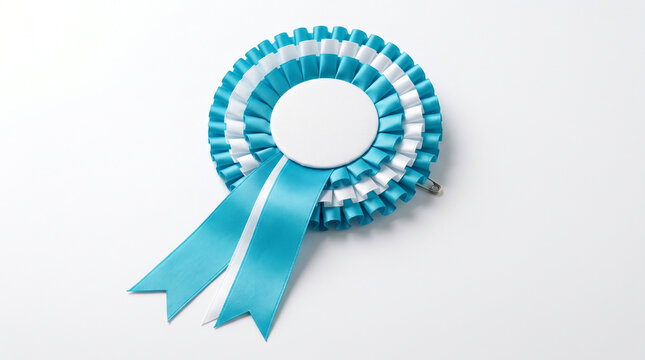 rosette ribbon Recognition Rosette with Empty White Circle for Branding and Awareness Campaigns
