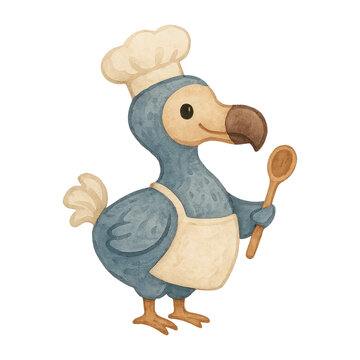 PNG Cute dodo chef illustration