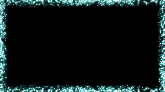 White rectangular frame with shimmering particles on a textured transparent background, abstract luxury Valentine&rsquo;s Day and Christmas and New Year social media motion design element, VFX