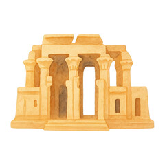 Obraz premium PNG Ancient Egyptian temple illustration.