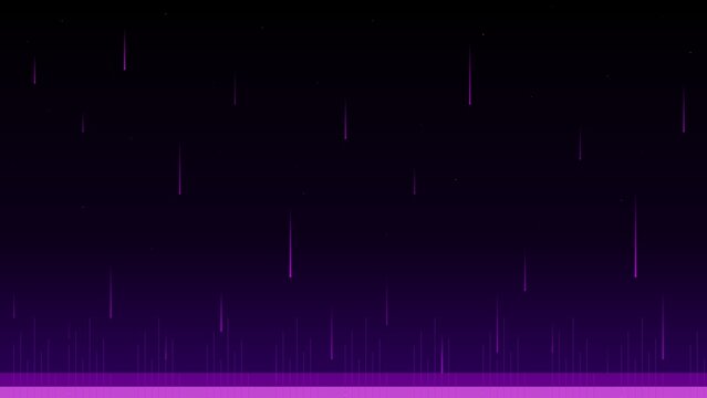 Abstract Neon Purple Digital Rain and Light Trails Background