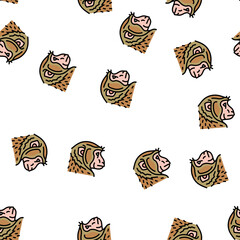 Obraz premium monkey animal zoo vector seamless pattern monkey animal zoo sign illustration
