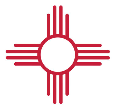 Zia Sun Symbol Vector Icon Representing Four Directions, Seasons, and Stages of Life