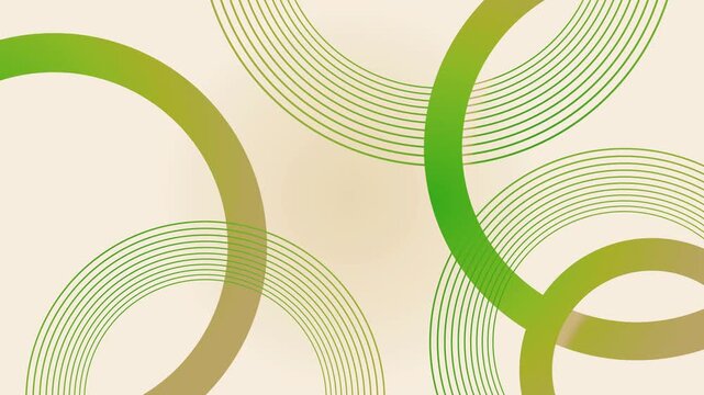 Abstract background with overlapping aqua and turquoise circles and fine ring lines animation