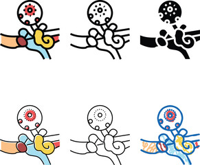 Naklejka premium cholesteatoma health problem designs color icon vector. cholesteatoma health problem sign. isolated symbol