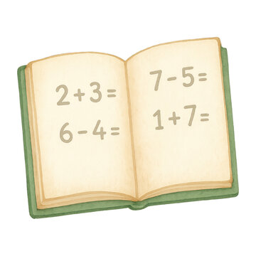 PNG Open book with math equations.