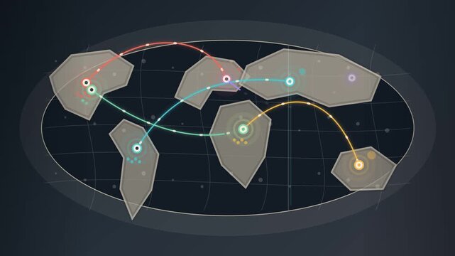 Migration Flow Lines Across a Neutral World Map