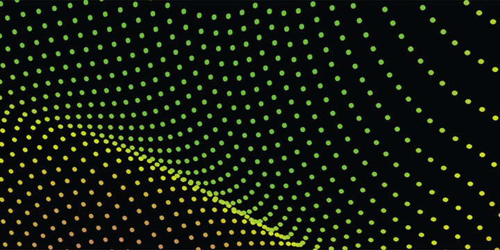 Abstract technological continuum illustrating a sweeping digital wave of dense quantum particles in deep space, vector illustration art.