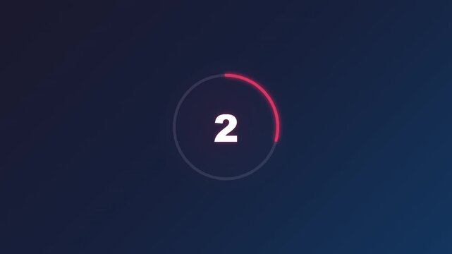 Loading progress indicator with number 2 on dark background