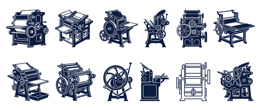 Vintage Printing Press Machines Collection