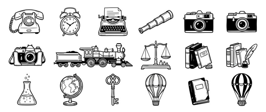 Vintage Objects Collection - Retro Icons Set