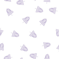 Obraz premium bell christianity vector glyph seamless pattern bell christianity sign illustration