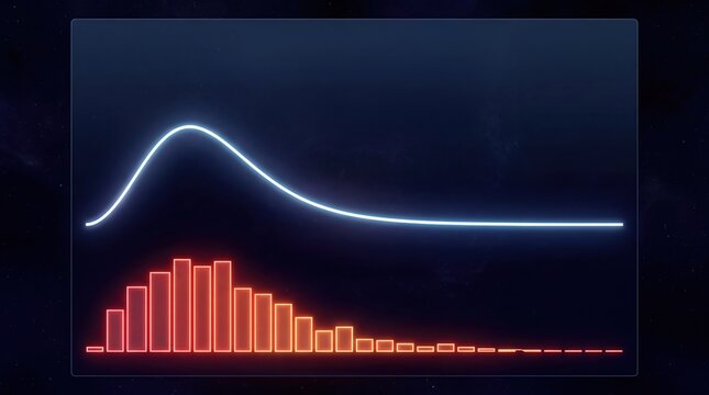 glowing boltzmann distribution curve shifting with temperature parameter in scientific visualization