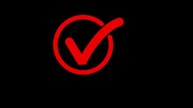 red check mark