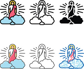 Obraz premium god christianity color icon vector. god set christianity sign. isolated symbol