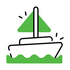 A flat design icon of rowing boat  © Rabiya