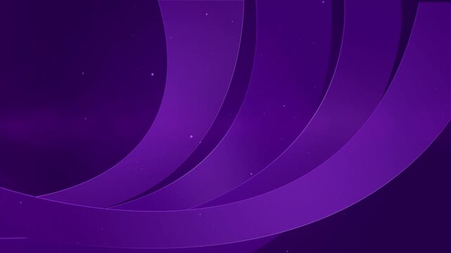 Elegant Abstract Deep Purple Background with Overlapping Layered Curved Ribbon Bands and Star Particles  Loop Animation.