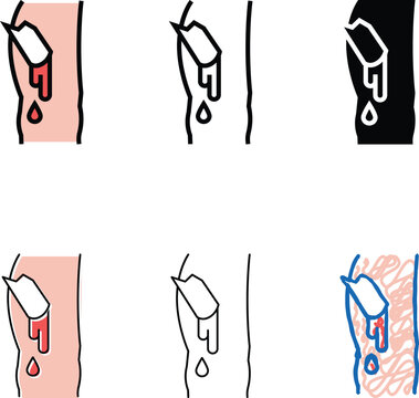 open limb multipack fracture disease color icon vector. open limb fracture disease sign. isolated symbol