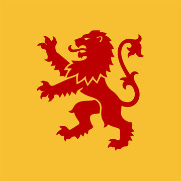Zuid-Holland Flag Yellow Banner with Red Lion, Provincial Flag of South Holland, Netherlands, Dutch Regional Heritage Symbol